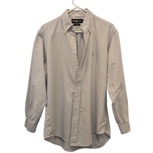 Ralph Lauren Yarmouth Men’s Oxford Shirt Striped Long Sleeve Button-Up 15.5-34